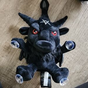 Black Plush Toy with Suction Cups